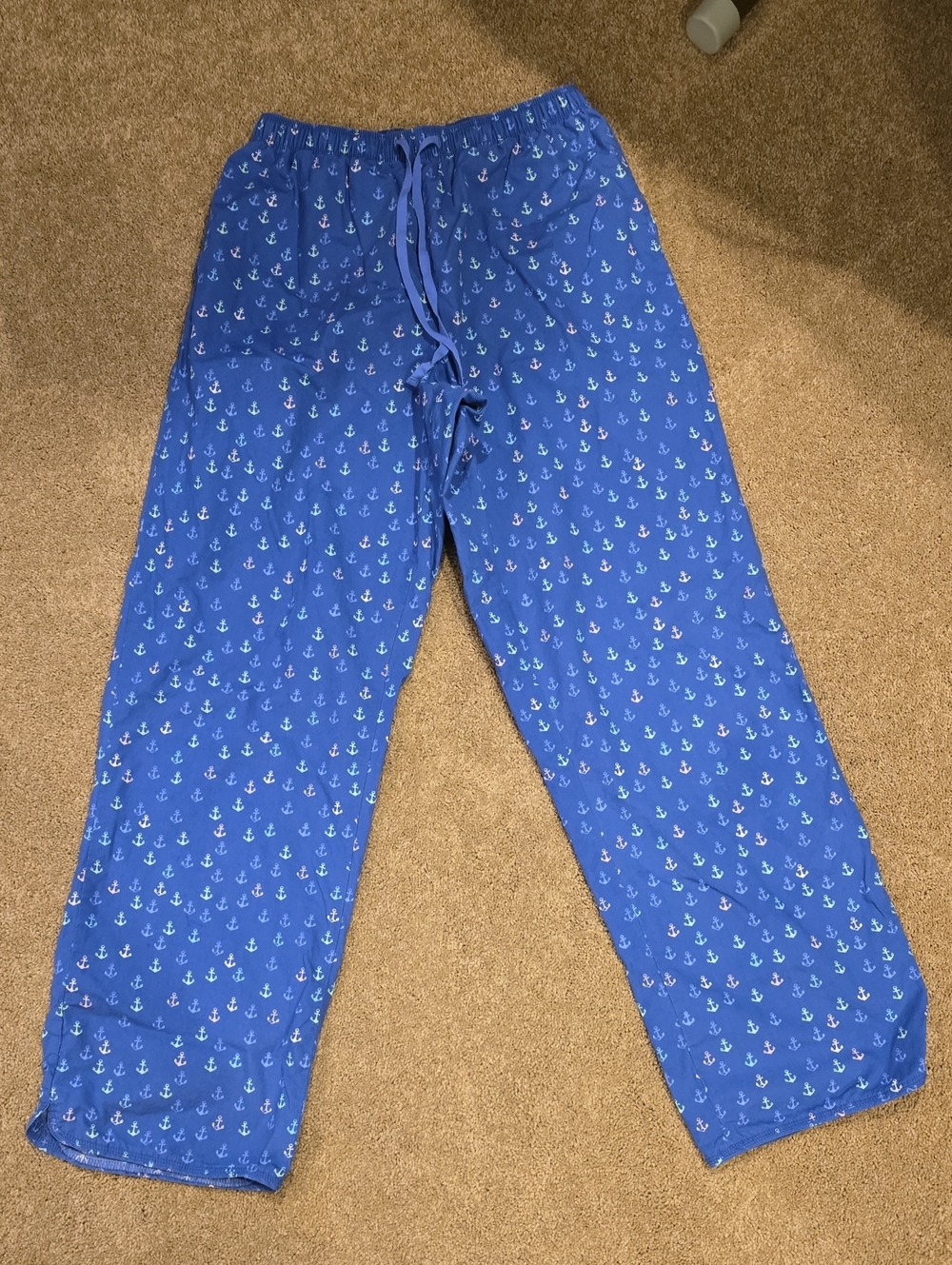 L.L.Bean Blue Anchor Print Lounge Pants